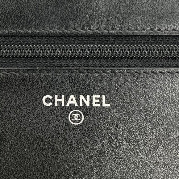 CHANEL Authentic WOC Black Caviar Crossbody Silver Hardwrae Small Bag A1720 - Picture 15 of 16